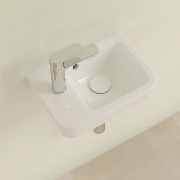 VB Handwaschbecken Compact O.novo 434236 360x250mm Eckig Weiß Alpin CeramicPlus