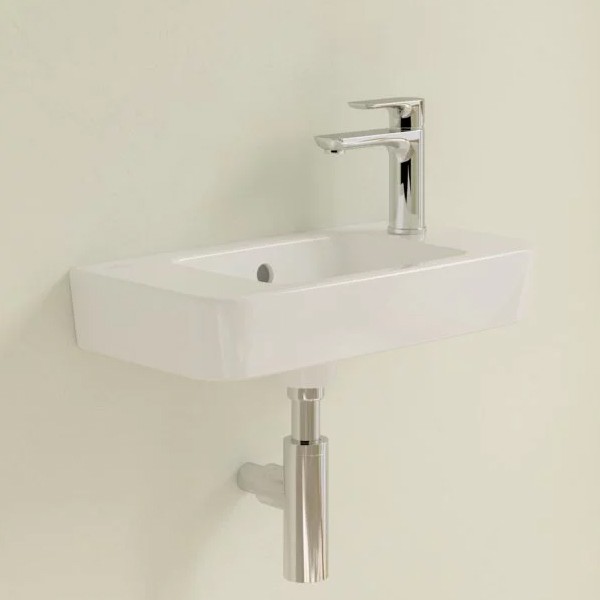 VB Handwaschbecken Compact O.novo 4342R5 500x250mm Eckig Weiß Alpin CeramicPlus