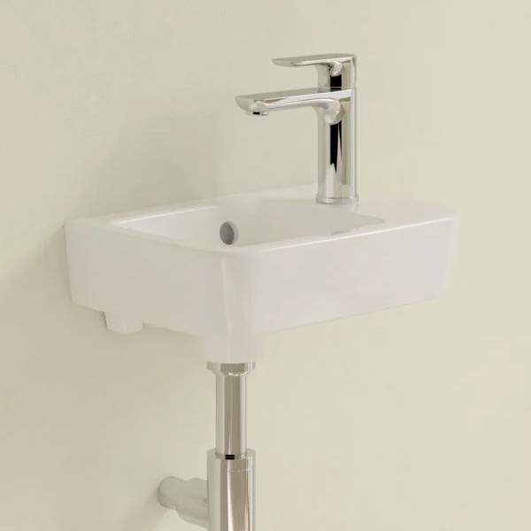 VB Handwaschbecken Compact O.novo 434336 360x250mm Eckig Weiß Alpin CeramicPlus