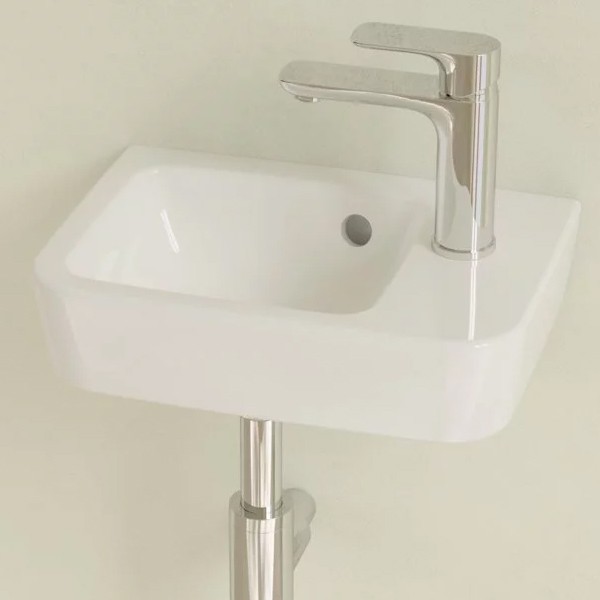 VB Handwaschbecken Compact O.novo 434336 360x250mm Eckig Weiß Alpin CeramicPlus