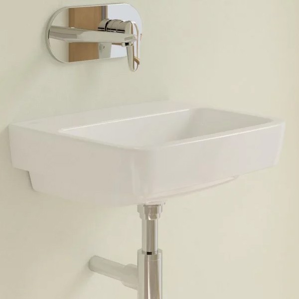 VB Handwaschbecken O.novo 43444F 450x370mm Eckig Weiß Alpin CeramicPlus