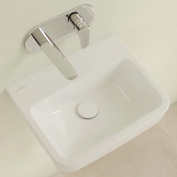 VB Handwaschbecken O.novo 43444F 450x370mm Eckig Weiß Alpin CeramicPlus