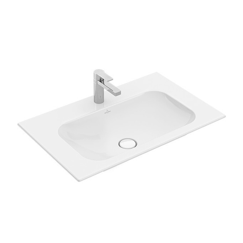 VB SWT Finion 4164 800x500mm 1L Arm HL durchgest verd ÜL Eckig Stone White C+