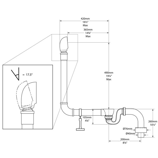 Victoria & Albert Ab – und Überlaufgarnitur mit modernem Klickverschluss für Wannen mit Überlauf KIT30 polished nickel