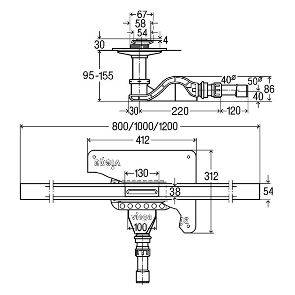 Viega Duschrinne Advantix Cleviva 4981.10 in 1200mm