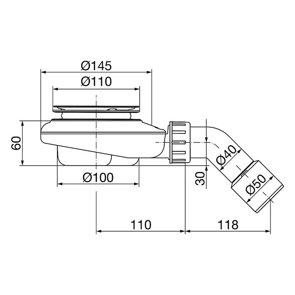 Viega Tempoplex Ablauf 6967.1 Kunststoff Funktionseinheit DN40/50 BH 60mm