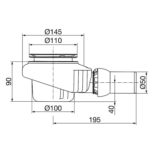 Viega Tempoplex Plus Ablauf 6968.1 Funktionseinheit DN50 BH 90mm