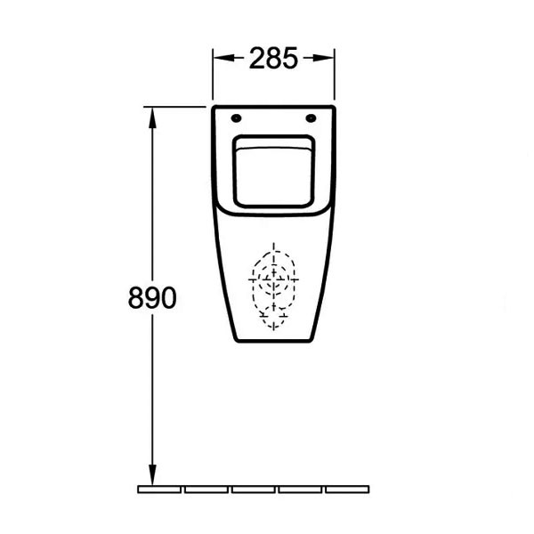 VB Absaug-Urinal Venticello 5504 285x545 x315mm mit Deckel Weiß Alpin CeramicPlus