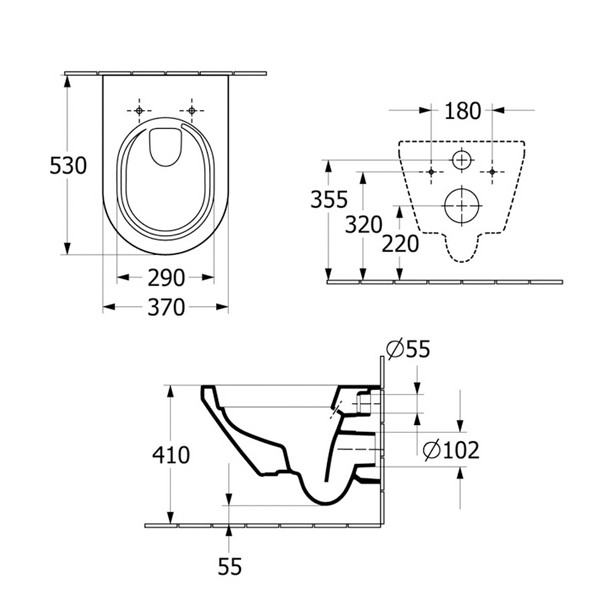 Villeroy & Boch Architectura wandhängendes Tiefspül-WC mit AntiBac CeramicPlus Beschichtung, weiß 4694C0T2