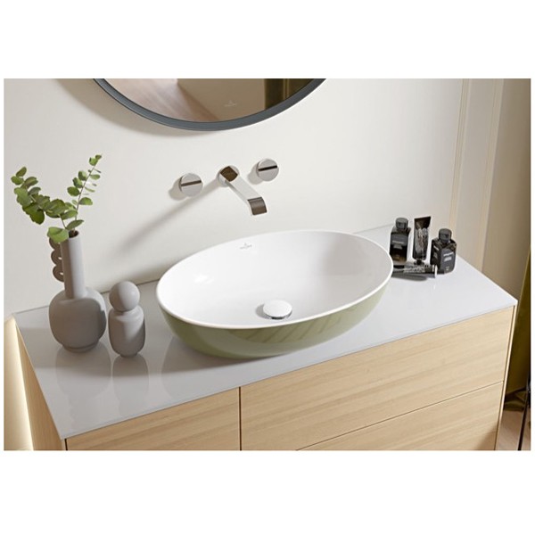 VB Aufsatzwaschbecken Artis 610x410mm Oval ohne Überlauf Sage Green