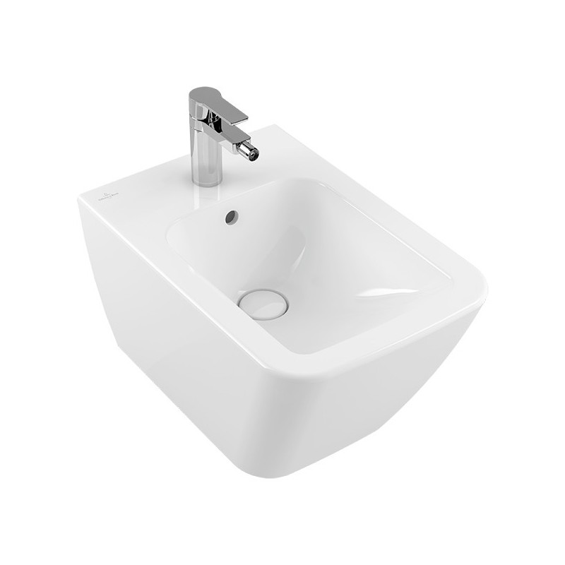 Villeroy & Boch Bidet Finion 4465 375x560mm mit Überlauf wandh. Weiß Alpin CeramicPlus