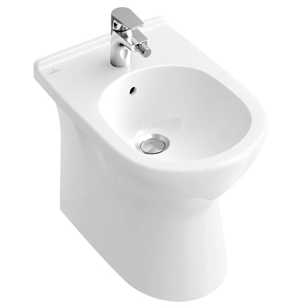 VB Bidet O.novo 5461 360x560mm mit Überlauf bodenstehend wandnah Weiß Alpin