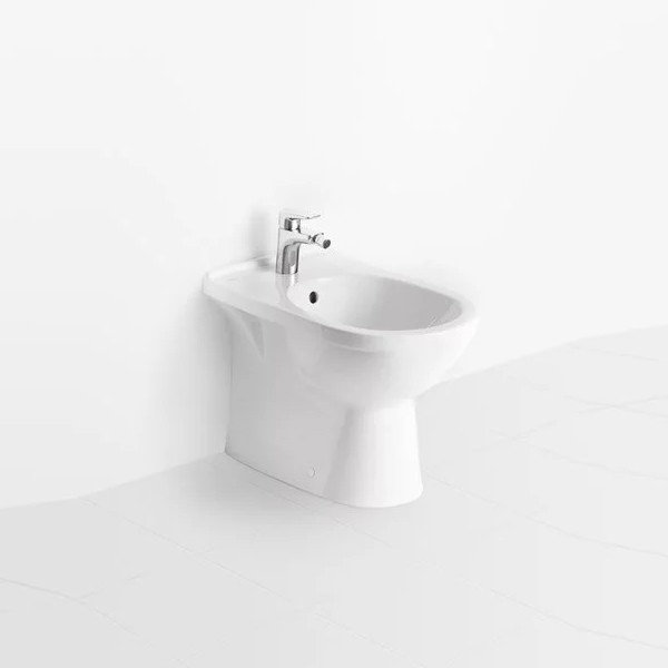 VB Bidet O.novo 5461 360x560mm mit Überlauf bodenstehend wandnah Weiß Alpin