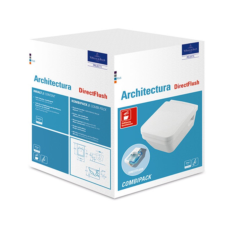 Villeroy & Boch Combi-Pack Architectura 5685 DirectFlush wandhängend Weiß Alpin