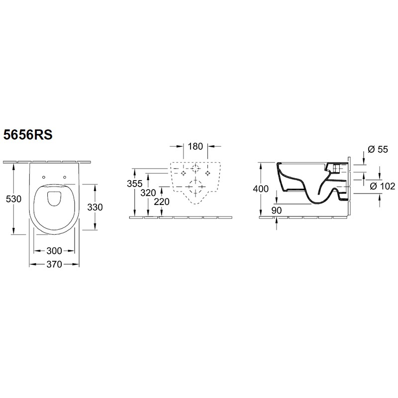 Villeroy & Boch Combi-Pack Avento 5656RS DirectFlush wandhängend Weiß Alpin