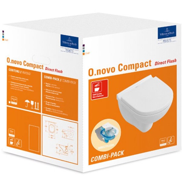 VB Combi-Pack O.novo 5688 360x490mm DirectFlush wandhängend Weiß Alpin