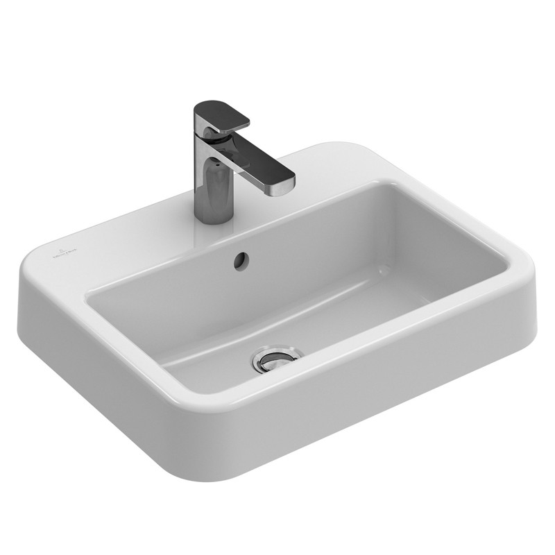 Villeroy & Boch EWT Architectura 4193 550x430mm mittl HL durchg Überl Eckig WeißAlpin C+