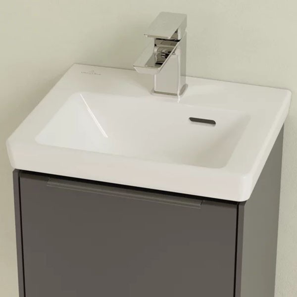 VB Handwaschbecken Subway 3.0 370x305mm Rechteck 1HL. mit Überlauf Weiß Alpin