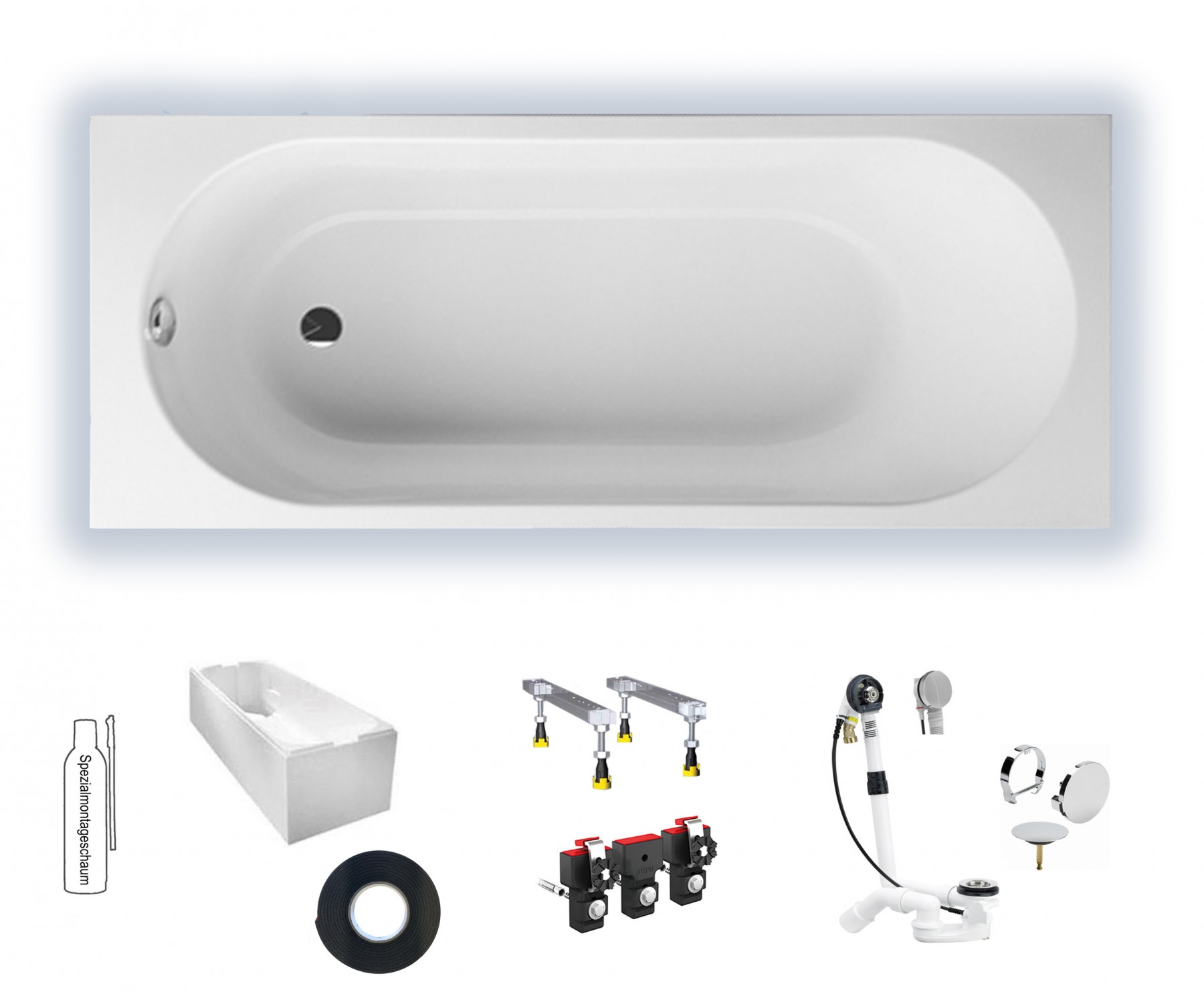Villeroy & Boch O.novo 1600x700 Solo Rechteck Badewanne UBA160CAS2V-01