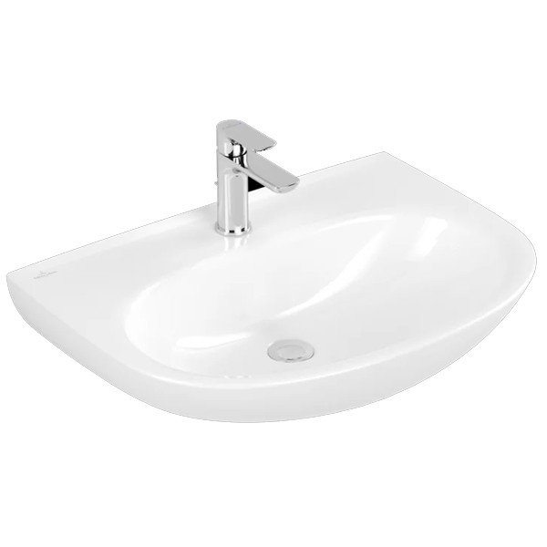 VB Waschbecken O.novo 650x480mm Oval 1HL. ohne Überlauf Weiß Alpin
