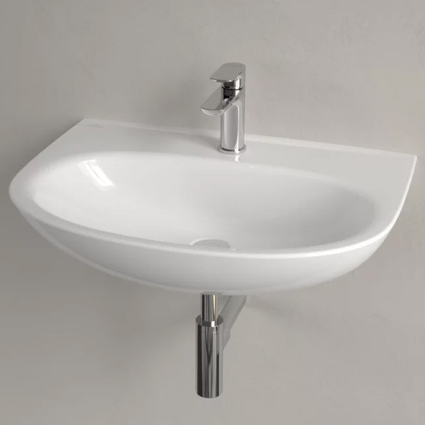 VB Waschbecken O.novo 650x480mm Oval 1HL. ohne Überlauf Weiß Alpin