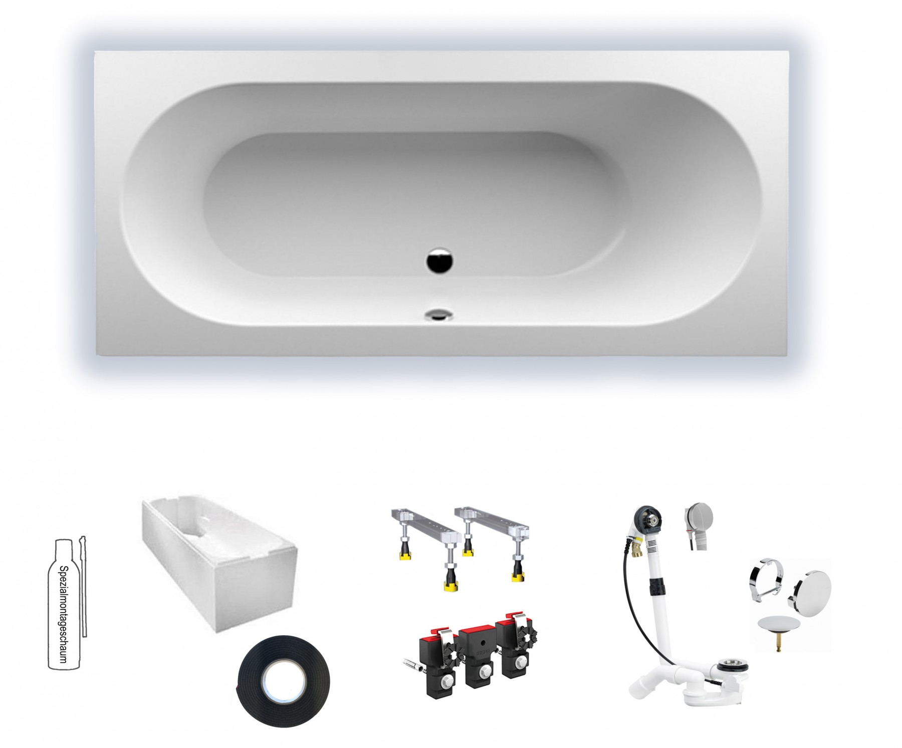 Villeroy & Boch Oberon 1900x900 Rechteck Badewanne Duo UBQ199OBE2V-01