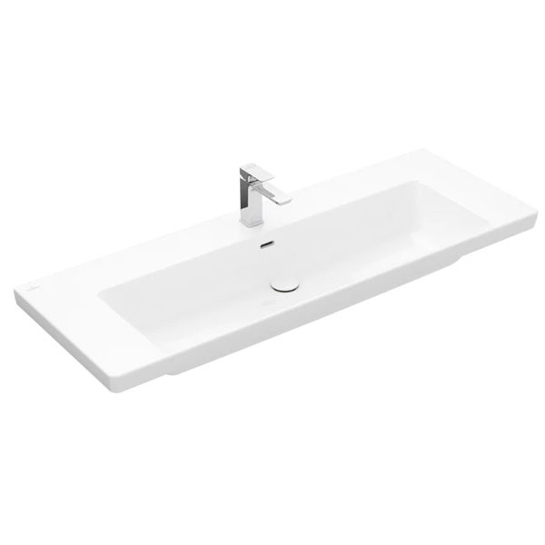 VB Schrankwaschtisch Subway 3.0 1300x 470mm Rechteck 1HL. m. ÜL. Weiß Alpin