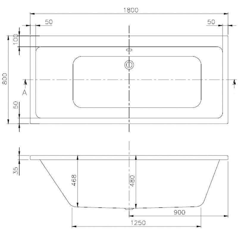 Villeroy & Boch Subway 1800x800 Duo Badewanne UBA180SUB2V-01