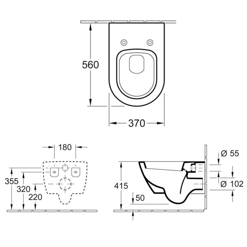 Villeroy & Boch Subway 2.0 wandhängendes Tiefspül-WC mit CeramicPlus-Beschichtung 560010R1