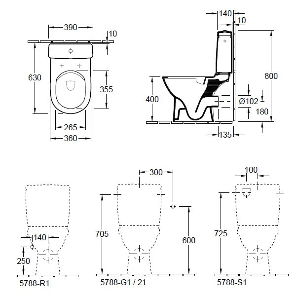 VB T-WC f Komb Comp O.novo 5689 360x610mm DF bodenst WeißAlpin C+
