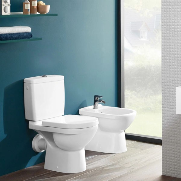 VB Tiefspülklosett Kombination O.novo 566110 360x670mm bodenstehend Weiß Alpin
