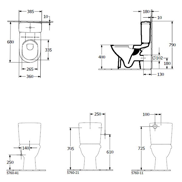 VB TS-WC Komb spülrandl O.novo 5661 360x670mm DF bodenst WeißAlpin C+