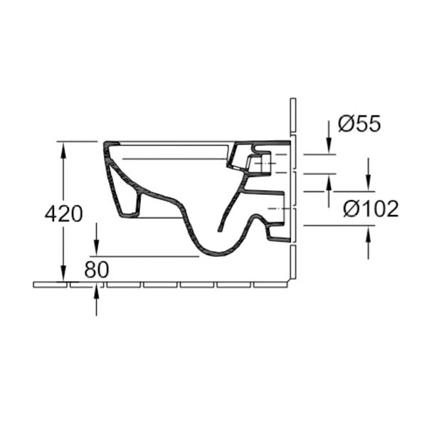 VB Tiefspül-WC spülrandlos Memento 2.0 4633R0 375x560mm Rechteck Weiß Alpin C+