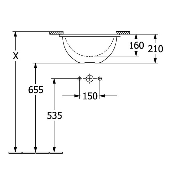 VB UnterbauWT Loop&Friends 4A5201 450x450mm Rund o. ÜL. Weiß Alpin cplus