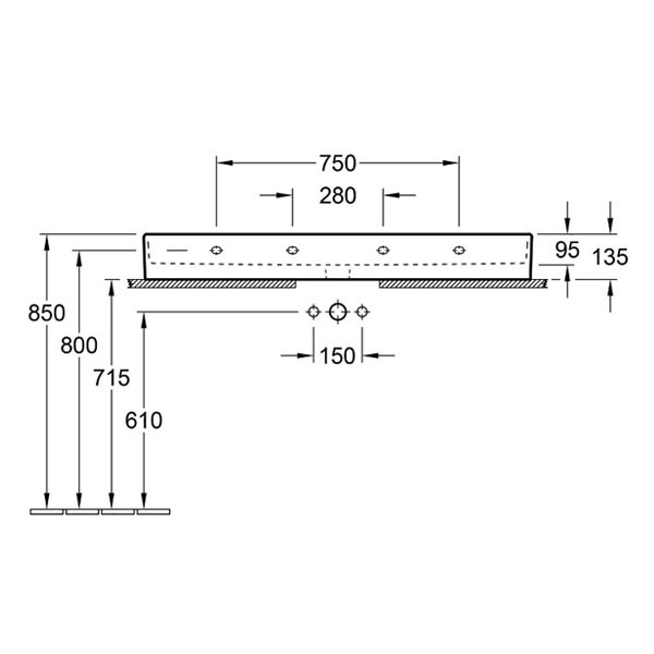 VB Waschbecken Memento 2.0 4A22CF 1200x470mm Rechteck Weiß Alpin