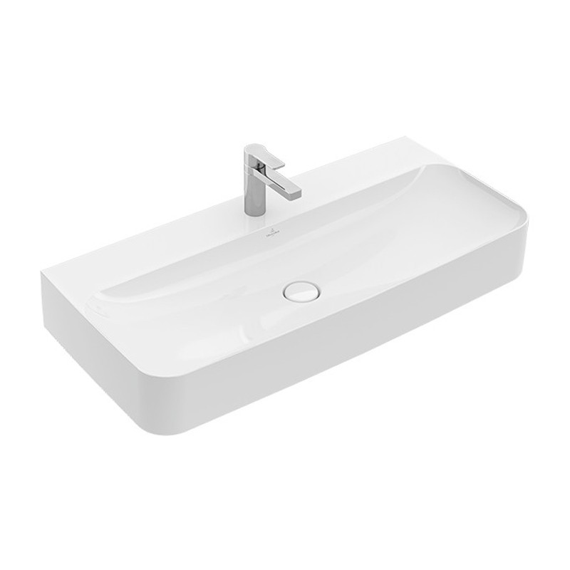 Villeroy & Boch WT Finion 4168 1000x470mm mittl HL dgest verd ÜL eck geschl Weiß Alpin C+