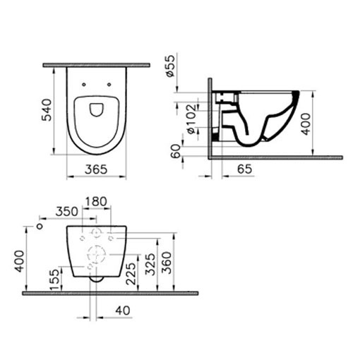 Vitra Options Sento spülrandloses, wandhängendes Tiefspül-WC mit Bidetfunktion und Beschichtung 7748B003-0559B