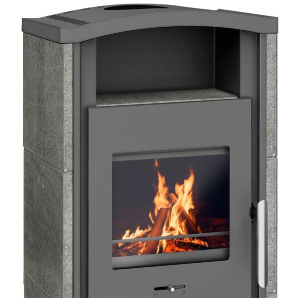 Wamsler Kaminofen "Gron" gussgrau Naturstein, KF 108-42 Gron