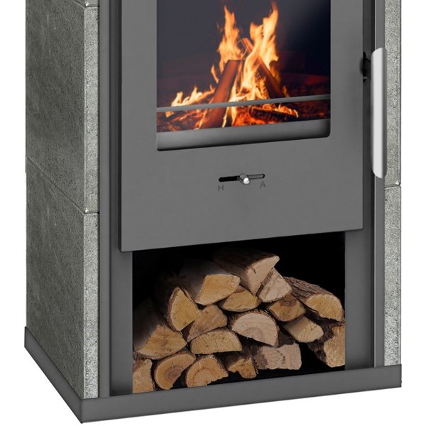 Wamsler Kaminofen "Gron" gussgrau Naturstein, KF 108-42 Gron