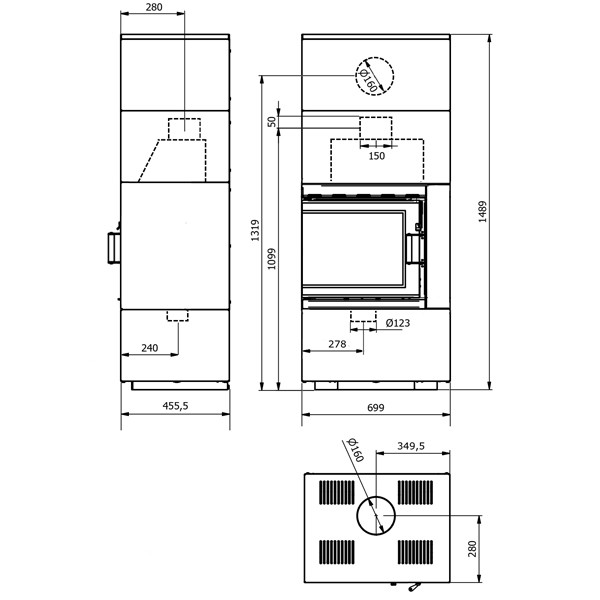 Wamsler MODULO 70/150 1+2 L LI SCHWARZ 6kW, 70/150 L LI S