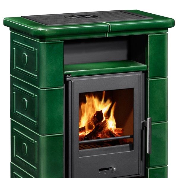 Wamsler Kaminofen "Montafon" Keramik grün, KF 108-70 Montafon Keramik