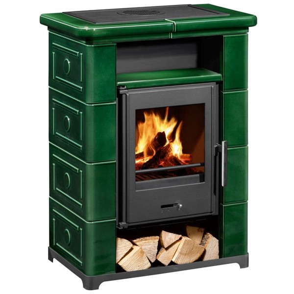 Wamsler Kaminofen "Montafon" Keramik grün, KF 108-70 Montafon Keramik