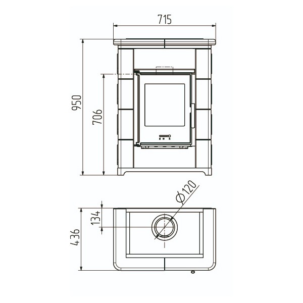 Wamsler Kaminofen "Montafon" Keramik grün, KF 108-70 Montafon Keramik