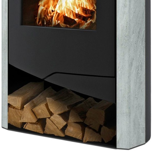 Wamsler Kaminofen N-Line schwarz Naturstein, KF 111-55 N-Line