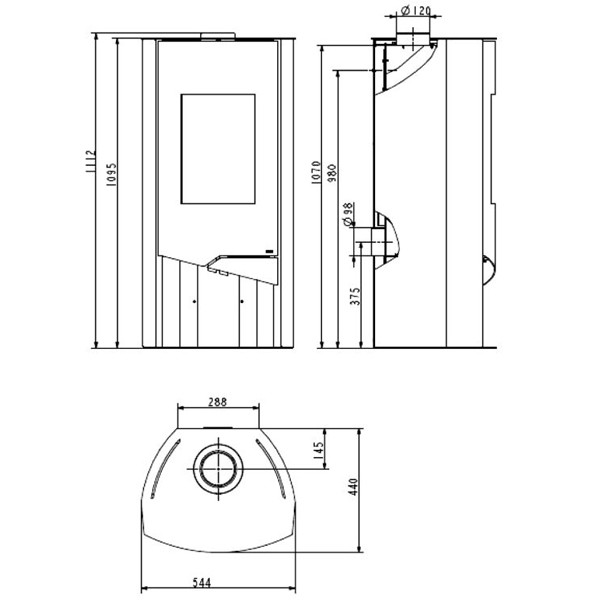 Wamsler Kaminofen N-Line schwarz Naturstein, KF 111-55 N-Line