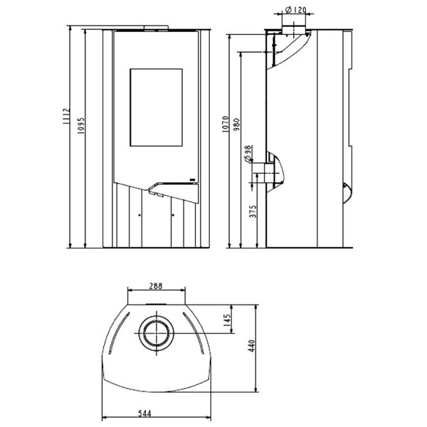 Wamsler Kaminofen N-Line "Nevada" schwarz Naturstein, KF 111-55 N-Line