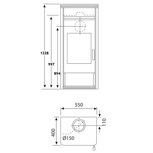 Wamsler Kaminofen "Orpheus" grau mit Sandstein, KF 101-80 Orpheus APSA/WSA
