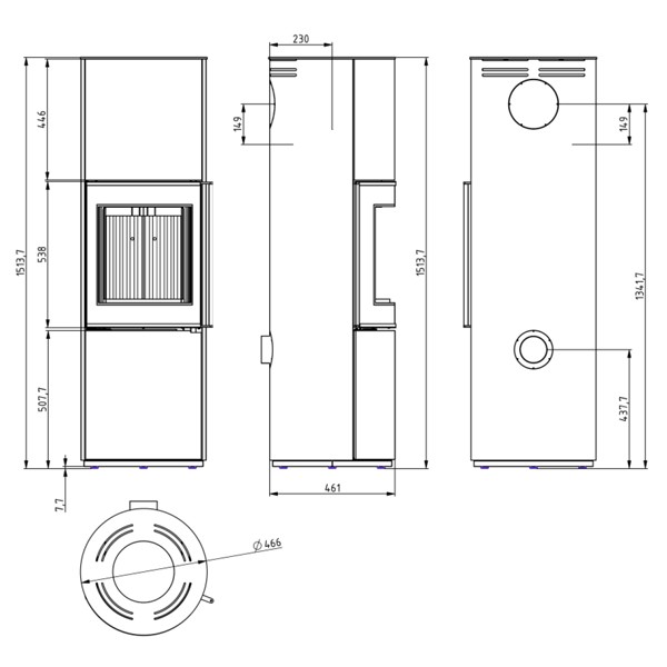 Wamsler Kaminofen "Rook" schwarz, KF 188-25