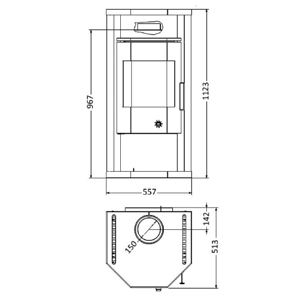 Wamsler Kaminofen "Thyra" Naturstein grau mit Dauerbrand/Automatik, KF 108-49 Thyra