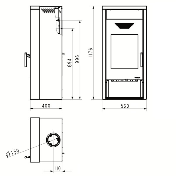 Wamsler Kaminofen "Yara" grau Naturstein, KF 101-80 -Yara-W